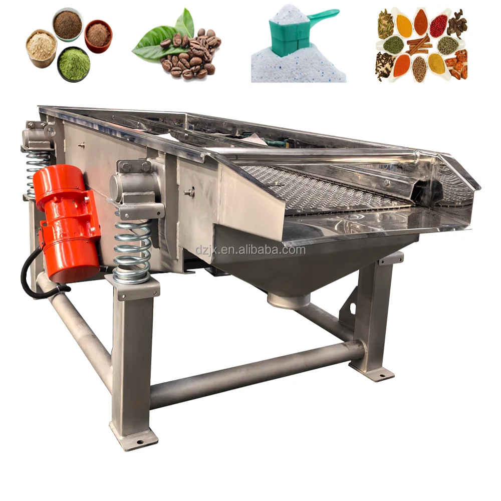 DZJX Limestone Hot Durable Linear Vibrating Screen for Plastics Coal Powder Soybean Vibro Screening Wood Pellets