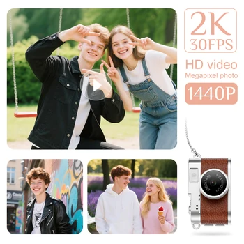 S160 Retro Mini Photo Camera Screen Indoor Outdoor 1440P HD Portable Small Camera Video Recorder Kids Pocket Projection MP3 detail image