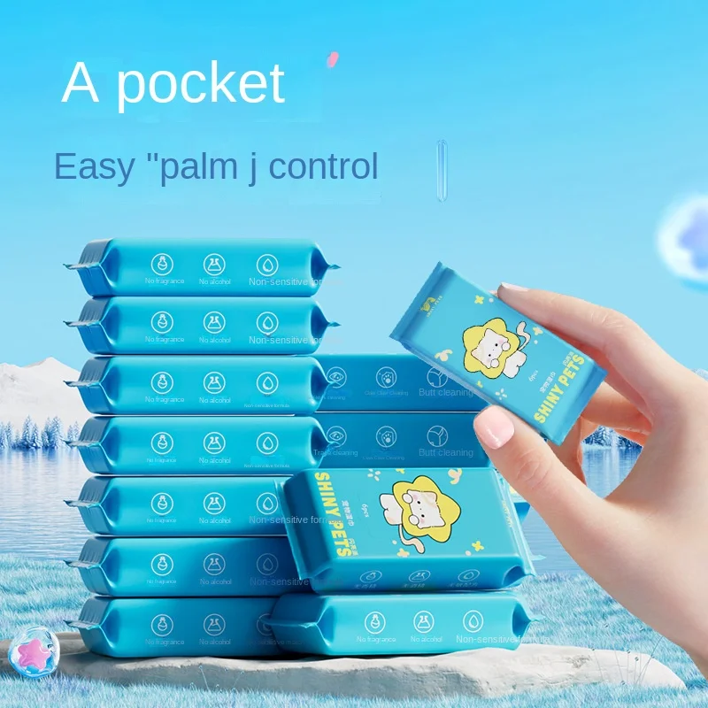 Qualitätsgesicherte Eco Cat Wet wipes 2-in-1 Reinigungs- und Frische-Wet wipes, Reisegröße, Tierpflege-Wet wipes