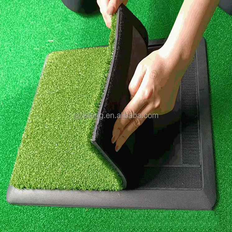 Premium 3in1 Golf Practice Hitting Mat With Rubber Base & 3