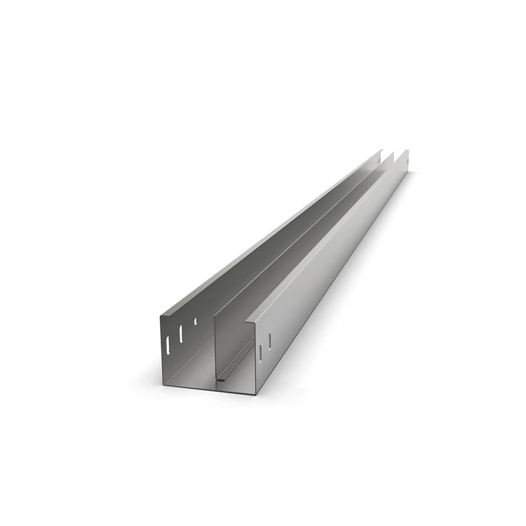 China Galvanized  Channel Type Cable Tray for Wire Laying with Halving Baffle Divider