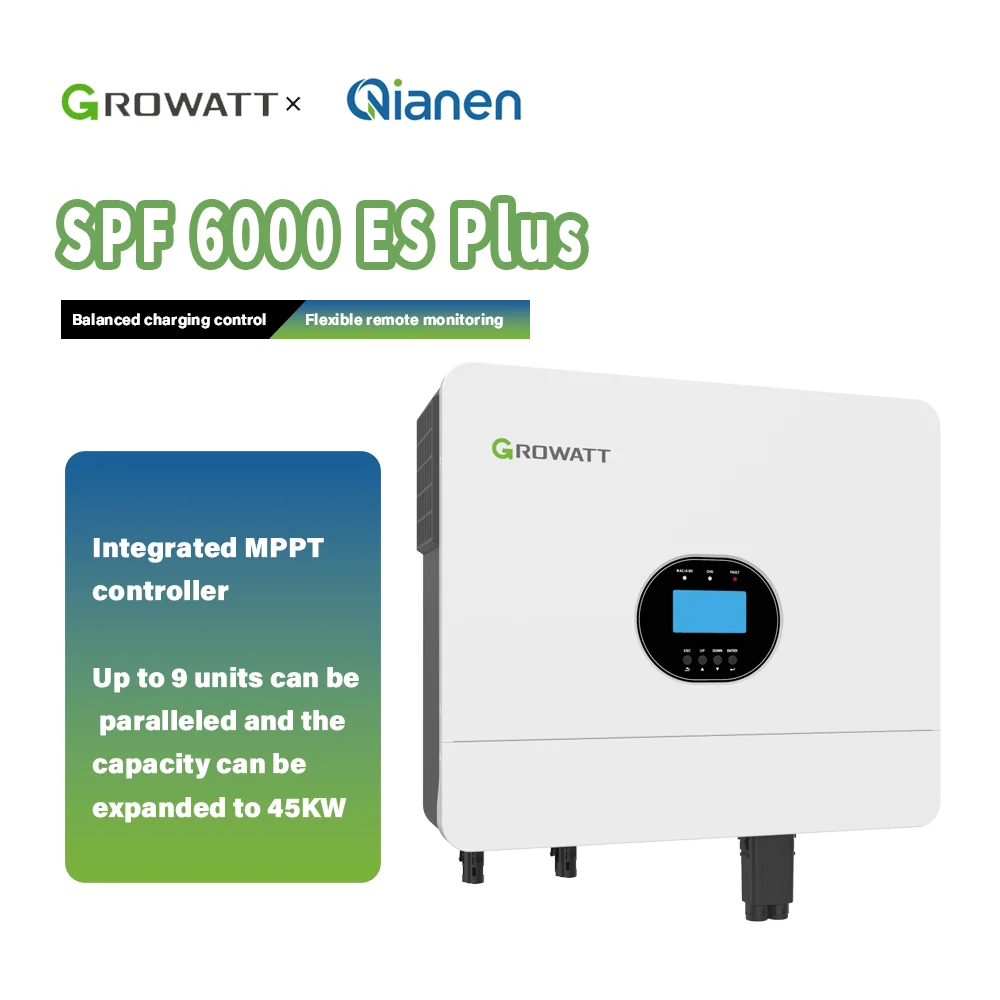 High Quality 6KW Single Phase Pure Sine Off-Grid Solar Inverter Growatt SPF 6000ES Plus with Lithium Battery AC Output