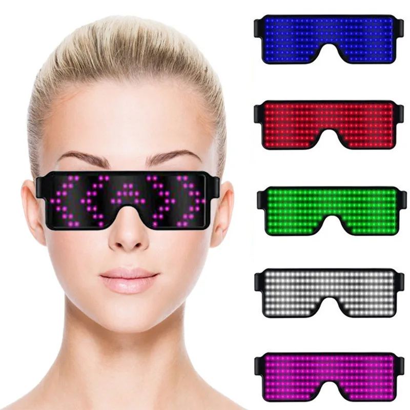 8 Modes Quick Flash USB Led Party USB charge Luminous Glasses Glow Sunglasses Christmas Concert light Toys Christmas decorations