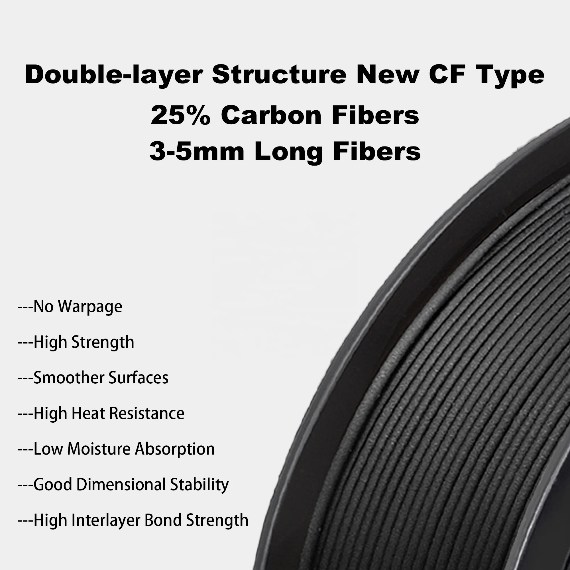 Sting3d Promotion New Arrival ASA ABS PETG/PLA Carbon Fiber 1.75mm 3D Printing Filament 1KG for FDM Printer Fast Shipping