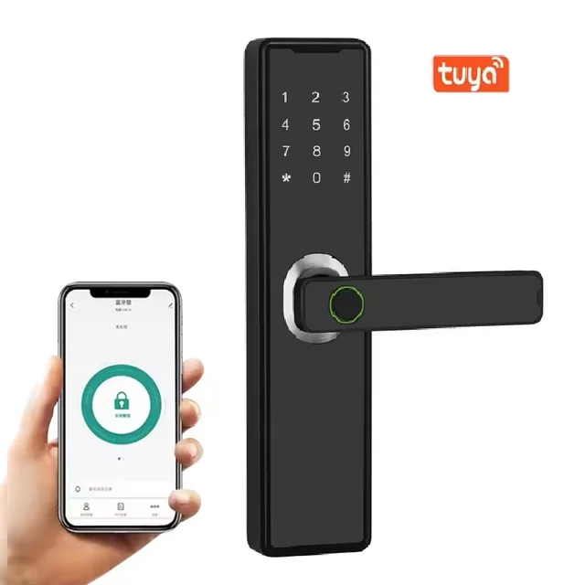 H6B Tuya Smart Door Lock Biometric Fingerprint Digital Handle Door Lock
