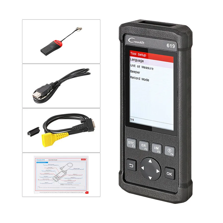 Launch Creader 619 CR619 Code Reader Full OBD2/EOBD Functions Support Data Record and Replay Diagnostic Scanner