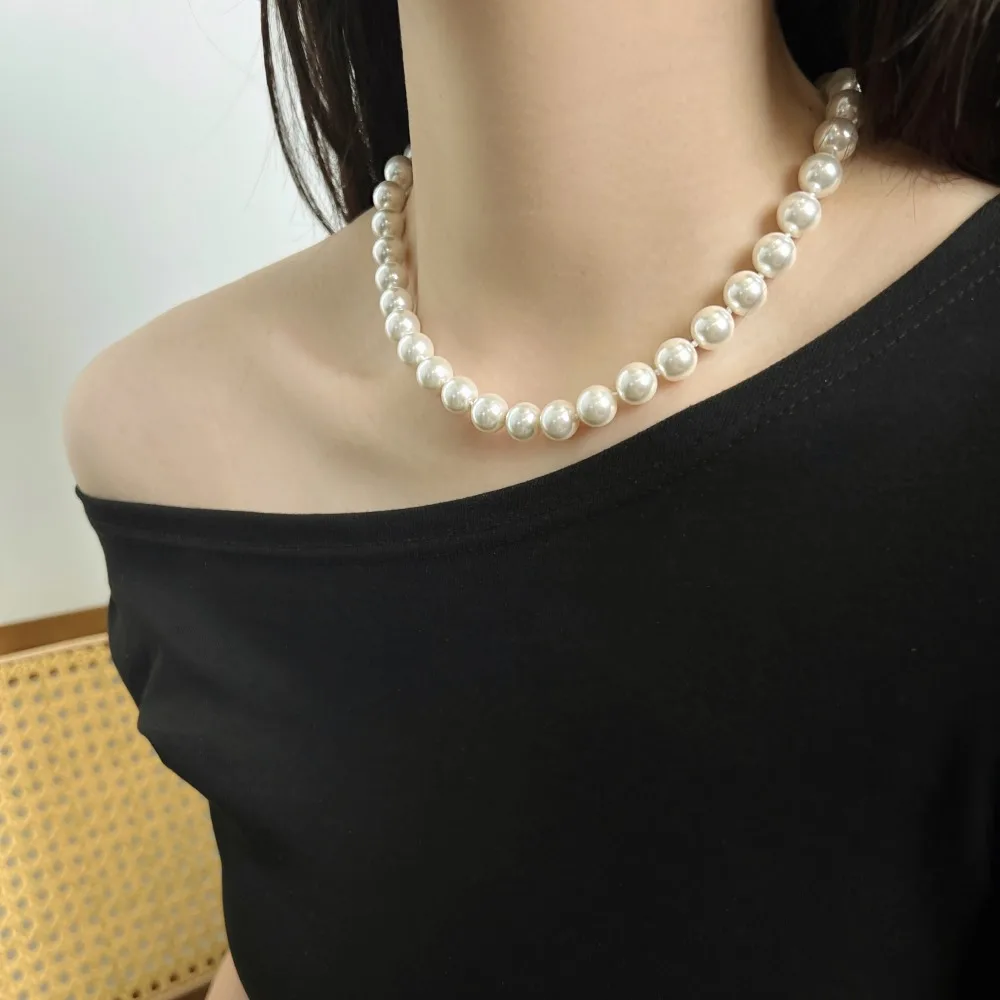 KAKODIY Charm Elegant Fine Jewelry for Women Everyday Wear Accessory 925 Sterling Silver 10mm Round Pearl Necklace detail 4
