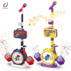 Chengji Soap Bubble Toy Making Machines Microphone Stand Karaoke Drum bluetooth Light Standing Automatic Bubble Machine Toy
