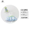 Blue green checkered star hat set
