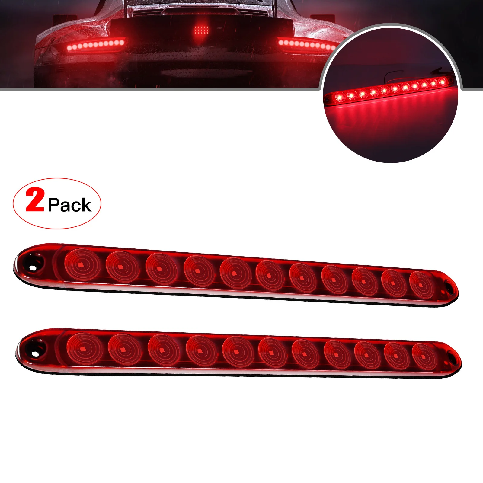 12v 24v Led Car Brake Stop Turn Tail Light Truck Trailer Side Marker