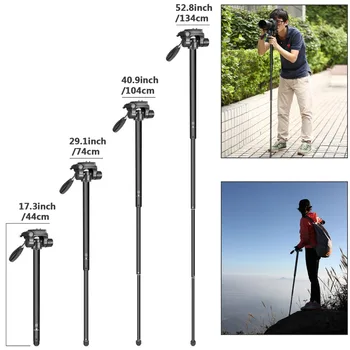 Neewer Camera Tripod Monopod Portable 22.4 Inches/57 cm Aluminum Alloy  with 3-Way Swivel Pan Head Carrying Bag for / detail image