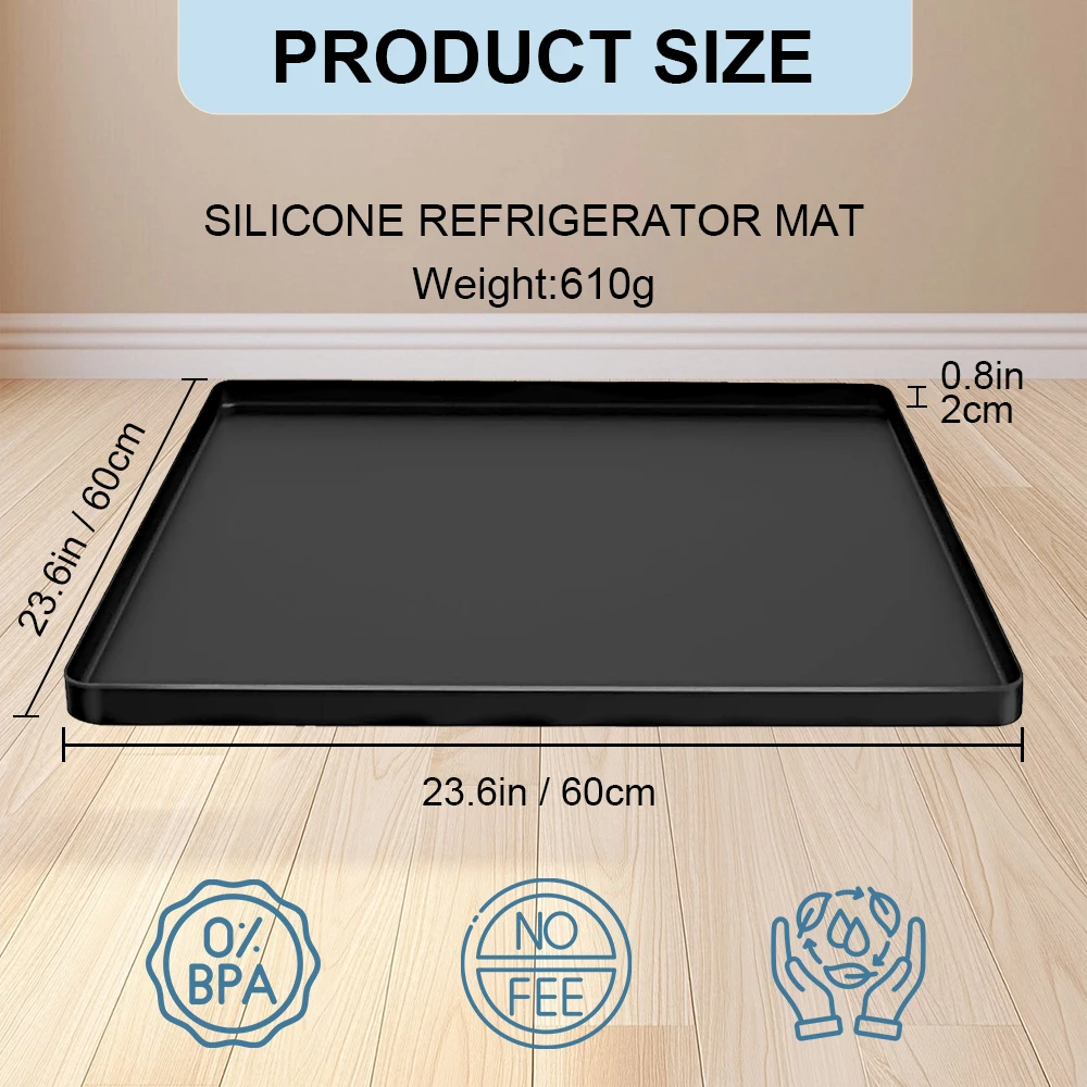 Non-Slip Silicone Fridge Organizer New Model Protective Mat for Refrigerator Floor Rubber Pad for Table Use Refrigerator-Mat