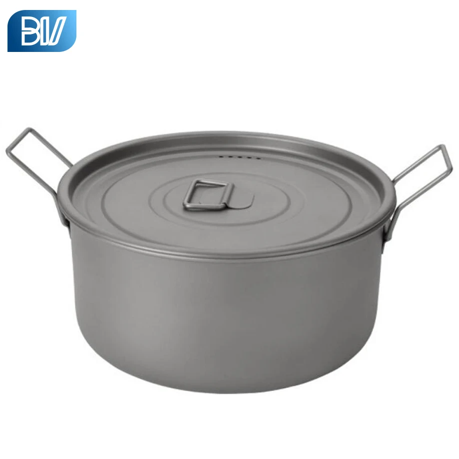 Кастрюля из титана для приготовления кипячения воды на открытом воздухе легкая титановая кастрюля кемпинга с