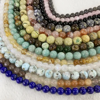 Natural Gemstone Stones and Crystals Beads Round Loose Beads Jewelry Making