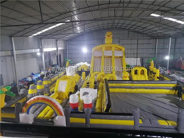 Giant Inflatable Obstacle Course, Duck Theme Inflatable Bounce House ...