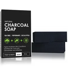 Private Label Deep Cleansing Eucalyptus Activated Charcoal Soap Bar