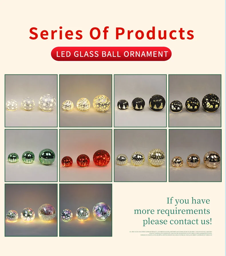 Battery Power Decorative Lamp Colorful Sphere Table Light 3D Led Glass Ball supplier