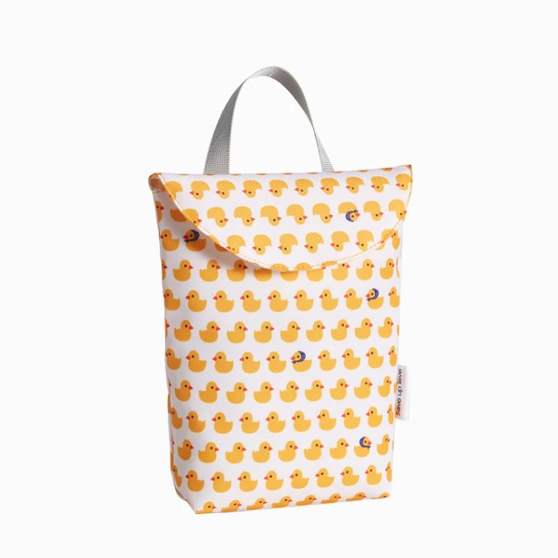 Reusable Waterproof Wet Bag With Snap Handing Nappy Bag
