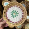 Panier coquillage fleur verte