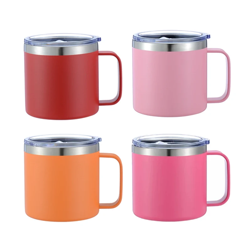 14 oz Stainless Steel Vacuum Insulated Coffee Tumbler with Lid - Bulk Travel  Mug for Camping, Gifts & Outdoor Use
