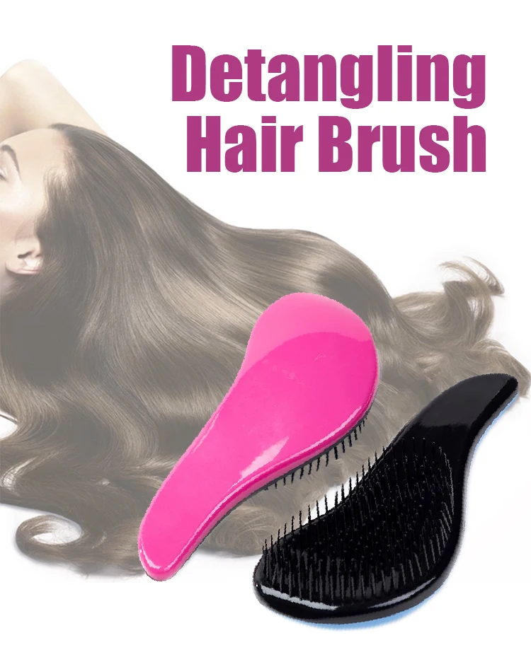 Custom Logo Curly Hair Pink Orange Blue Purple Black Detangling Paddle Hair Detangle Brush For