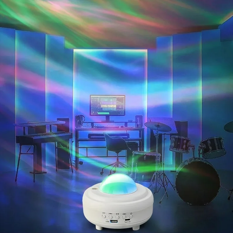 Aurora Borealis Starry Sky Projection Light Full Sky Projector Atmosphere Light Bedroom Warm Romantic Sleep Night Light