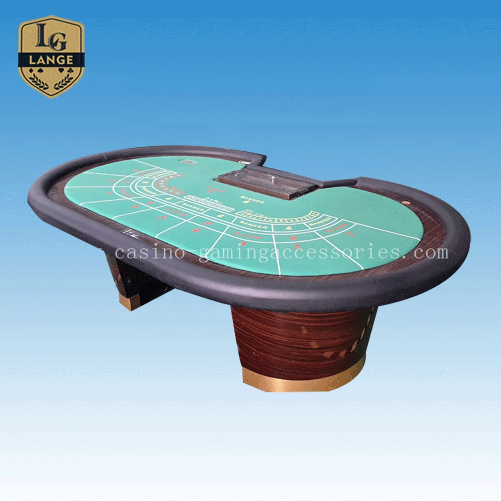 Premium Oval Baccarat Table Suited Cheap Poker Table With Dealer Float