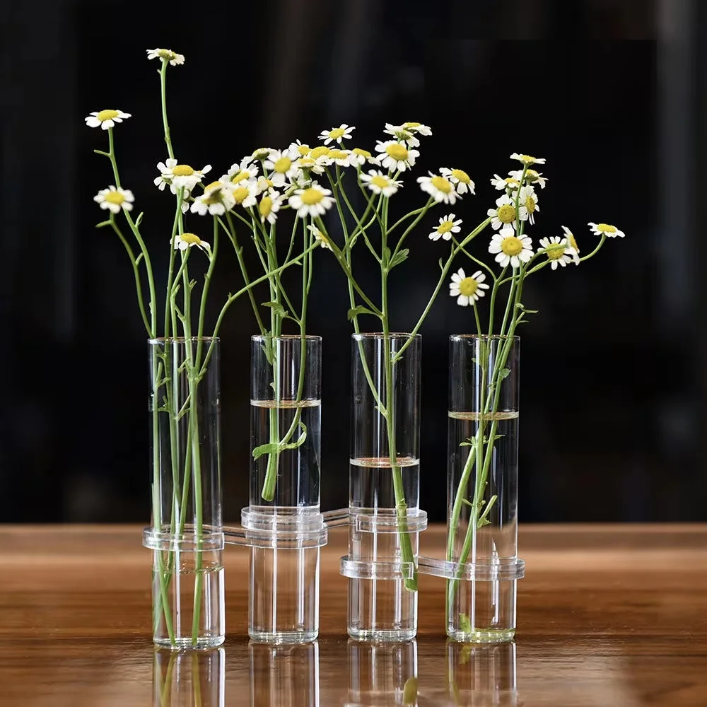 Test Tube Vase Flowers Greenery Hydroponic Glass Vase Planter Home Furnishings Collapsible Vase