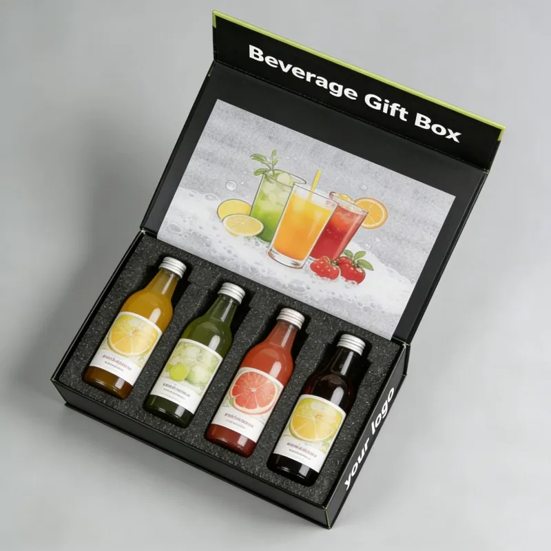 Luxuriöse Geschenkverpackung mit Magnetverschluss, recycelbar, glanzlamiertes Papier – Verpackungsbox für Rotwein, Cocktails, Wein und Olivenöl