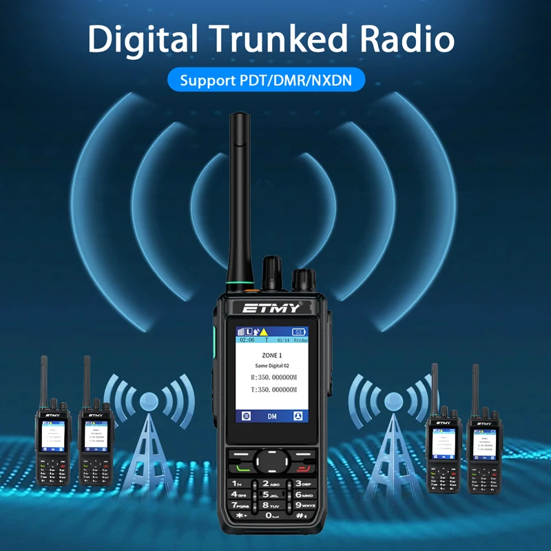 DMR Tier 3 NXDN Trunked Digital Handheld Walkie Talkie Two Way Radio Etmy AP35 GPS Professional AES 256 Encrypted Handheld Radio