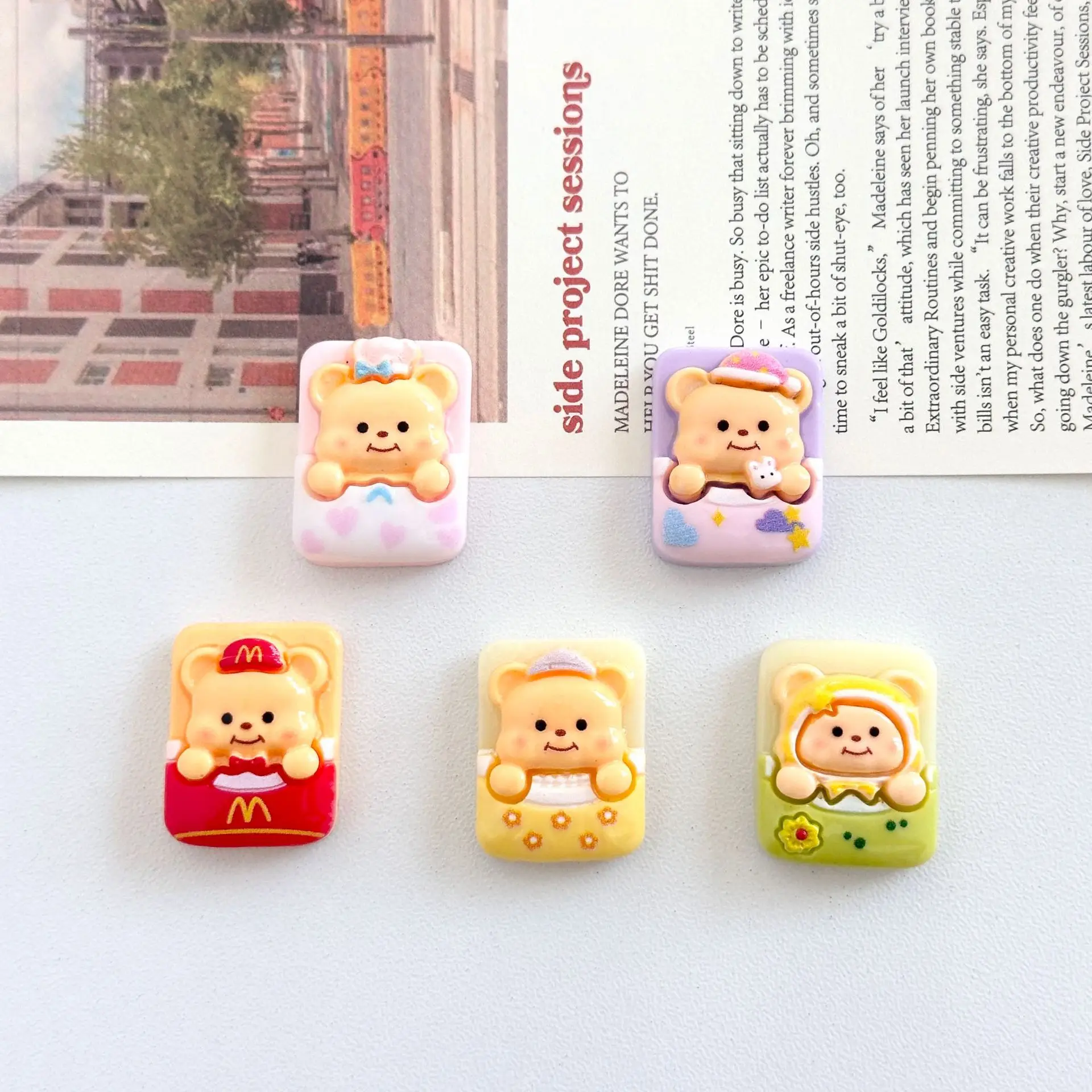 Мультфильм медведь спящий милый экологически чистый Ластик Крем резиновая голова Веревка наклейка на холодильник мобильный телефон Сделай Сам маленькая смола