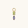 Oro 18 carati verde con doppia zircone cubica
