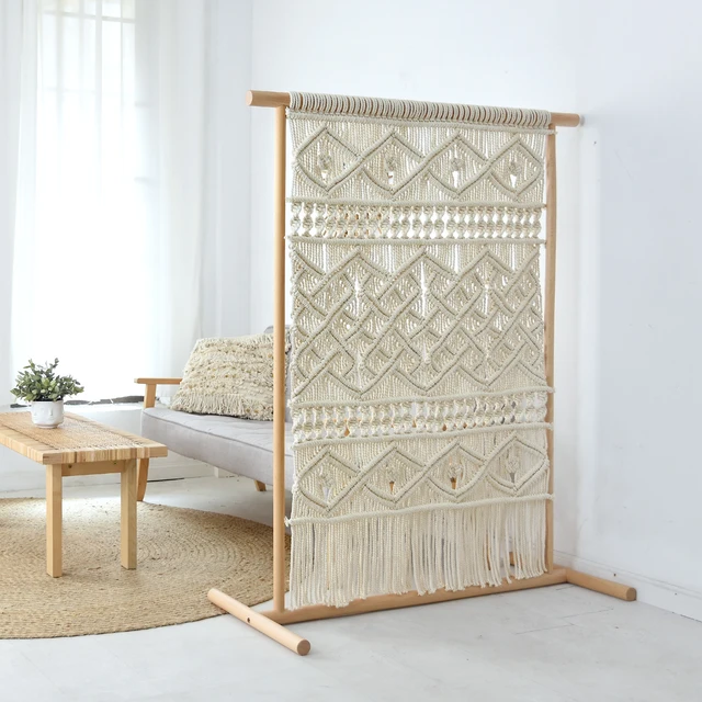2023 HOT Bohemian Style Handmade Portable Folding Wood Privacy Screen divider Living Room or Hall Screen divider