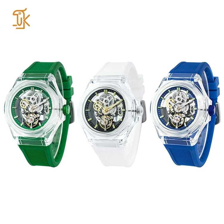 Custom Unbranded Luxury Skeleton Automatic Watches for Men  Sapphire glass Design mechanical Transparent Wristwatch Supplier OEM