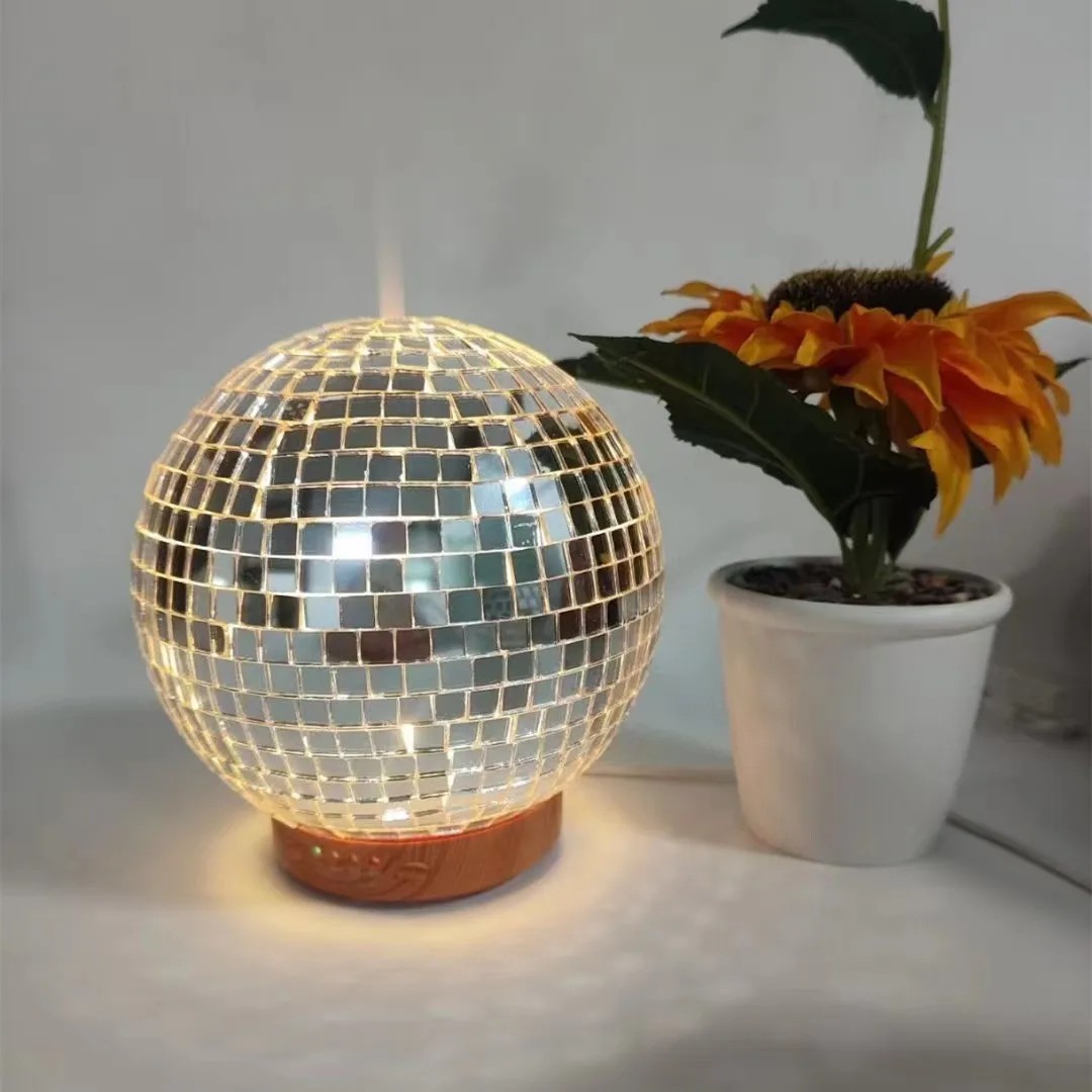Turkish Style Aromatherapy Machine air Purification Hand Mosaic Glass Round Ball Aromatherapy Diffuser Lamp Humidifier for Home