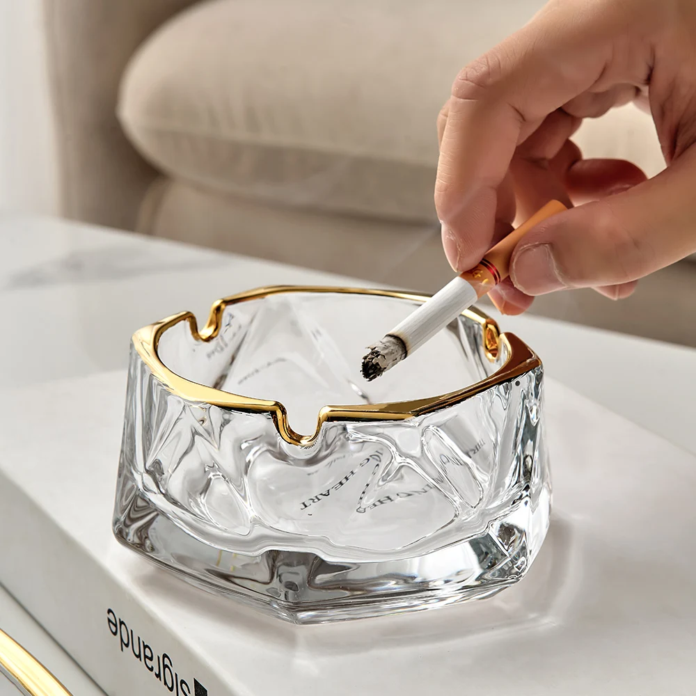 軽量高級家の装飾喫煙アクセサリー金メッキ幾何学クリスタル