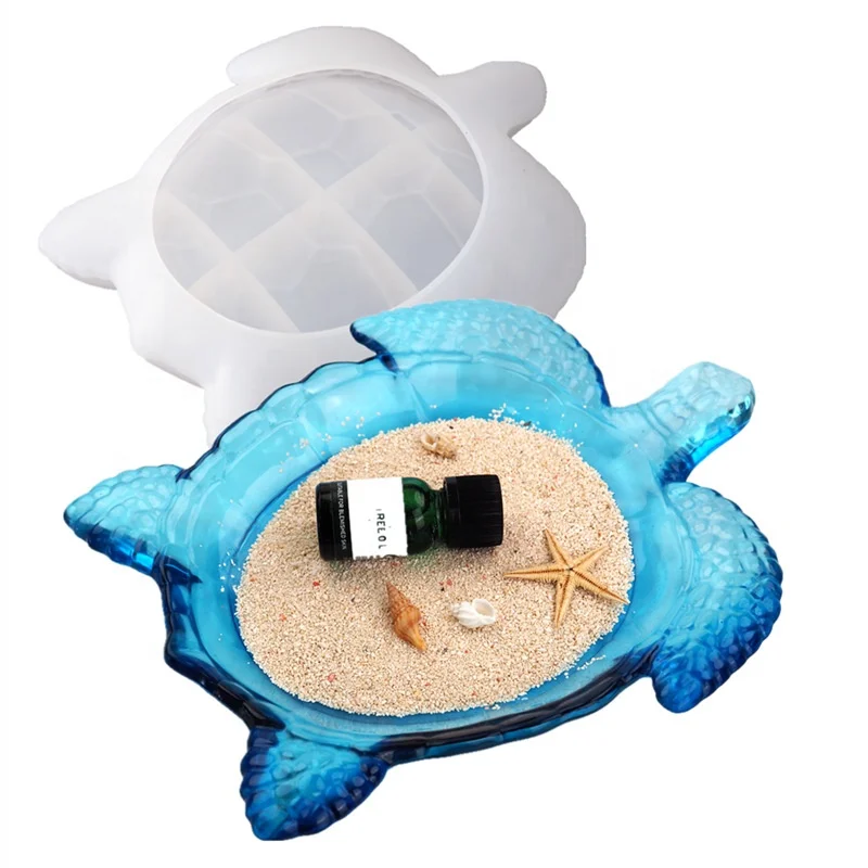Moules carrés en silicone pour moulage en résine époxy figurines d'animaux marins 3D pour matériaux de remplissage de moules en résine époxy