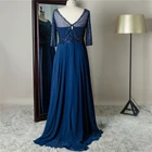 Dress Mother Of Bride Dresses Bulk Sequin Plus Size Blue Prom Evening Dress Mother Of Bride Dresses With 3/4 Sleeves
