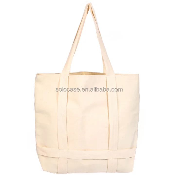 Canvas Tote Bags with Side Straps to Carry Mat and Hat