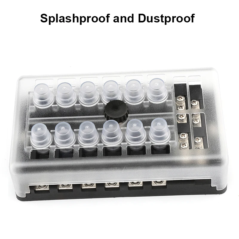 32V 12 Way Circuit Breaker Overload Protection Resettable Fuse Box for Car Boat SUV ATV UTV