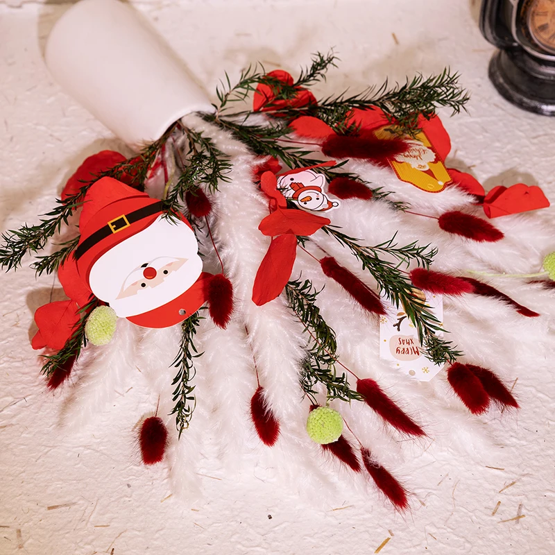 New Popular Christmas Decoration Flowers Dried Pampas Grass Flower Bouquet Rabbit Tail Grass For Home Christmas Decoration supplier