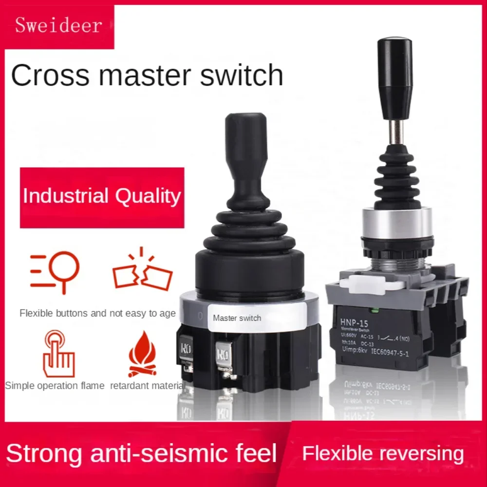22/30mm 4direction Spring Return Toggle Switch Master Joystick Rocker Switch for Mechanical Equipment Momentary Latching Type