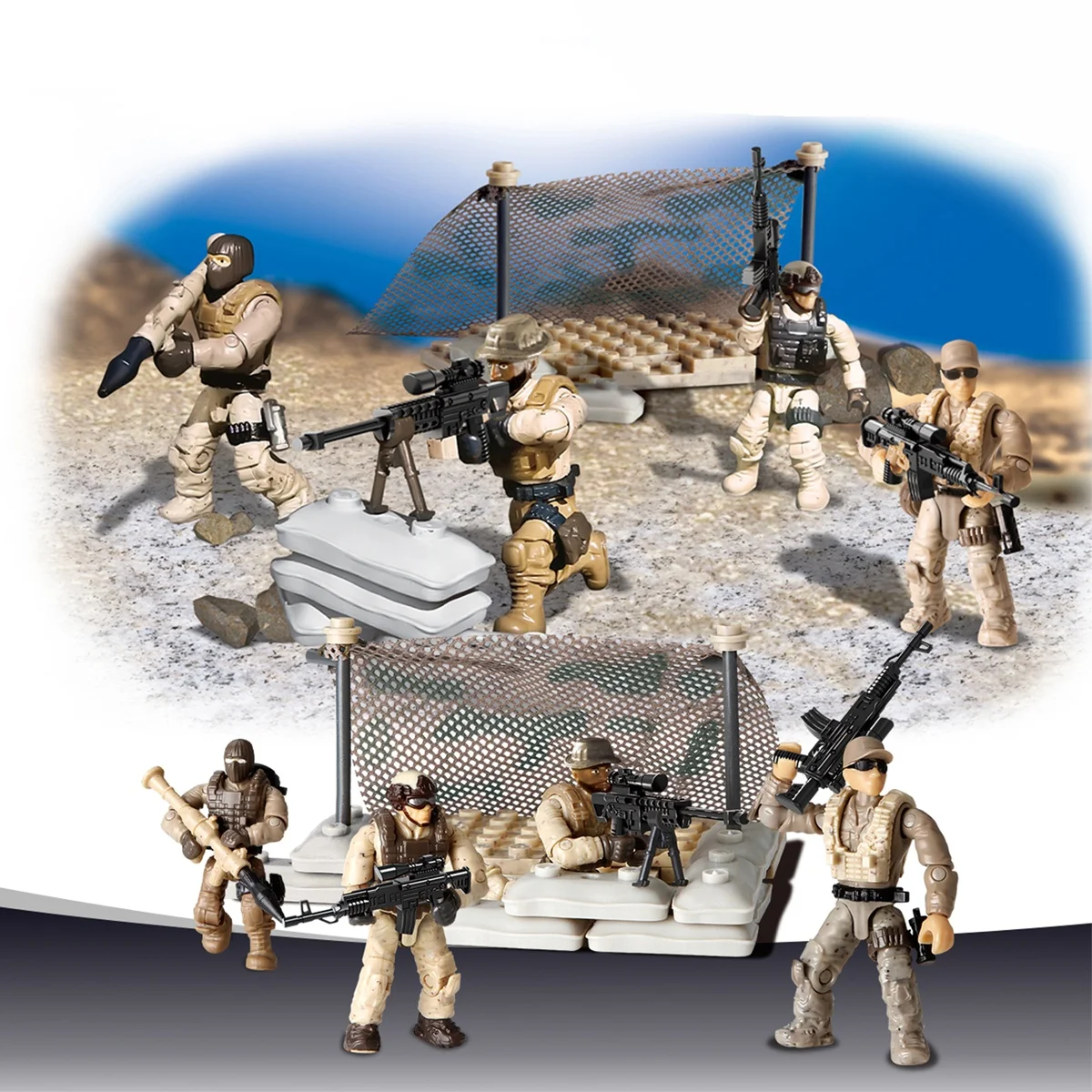 Gift Toy for Boys Special Force Mini Military Action Figures Play Set Army  Military Base Building Blocks Set Block Toys for Kids