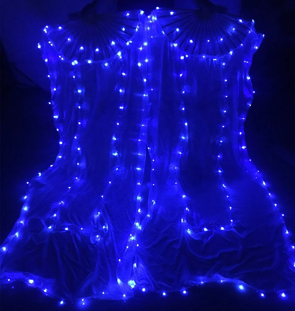 TTSJSM Veils Fan,Velo Danza Del Ventre Seta Ventilatori Di Danza Della Danza Della Danza Della Danza Della Pancia Di Seta 1pc Mano Sinistra 1pc Mano Destra - Foto 8