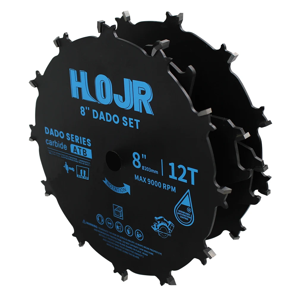 Hojr Dado Blade Set Circular Saw Blade 8in 12tooth Tungsten Carbide