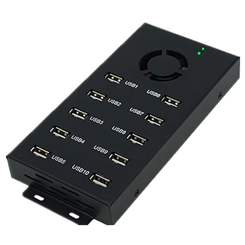 Usb 10 Ports Hub with Power Switch for Charging and