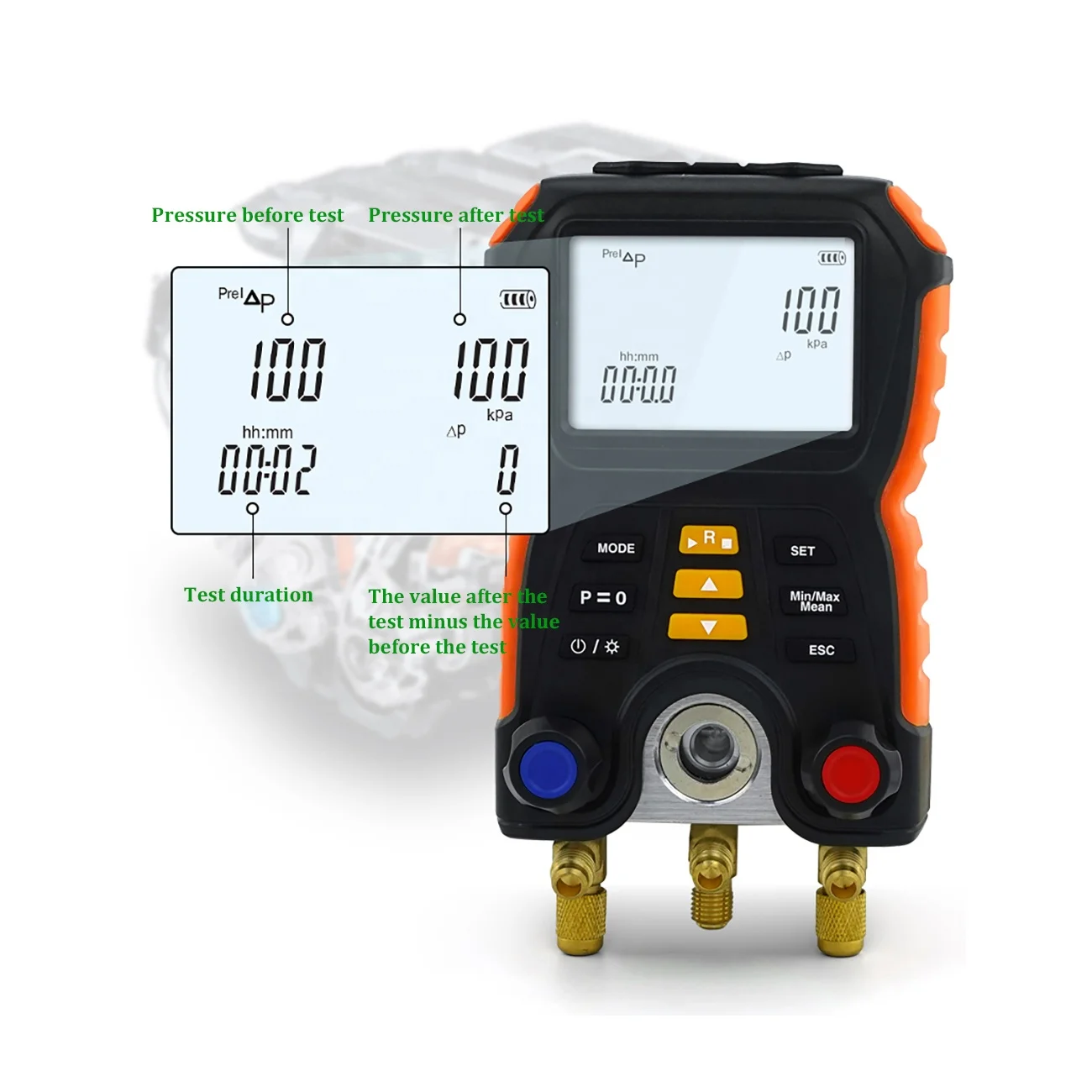 Refrigeration Vacuum Text Manifold Gauge Set Testo Digitalni Manometri Freon R410a R22 R134a R404a