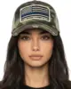 American flag w/blue line-green camo