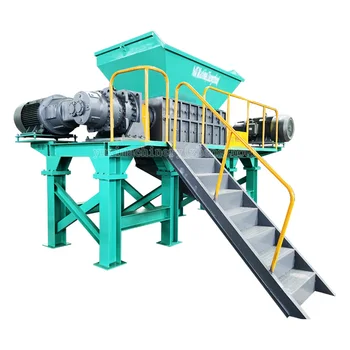 Twin Shaft Car Engine Block Scrap Shredding Machine Shredded Tense ...