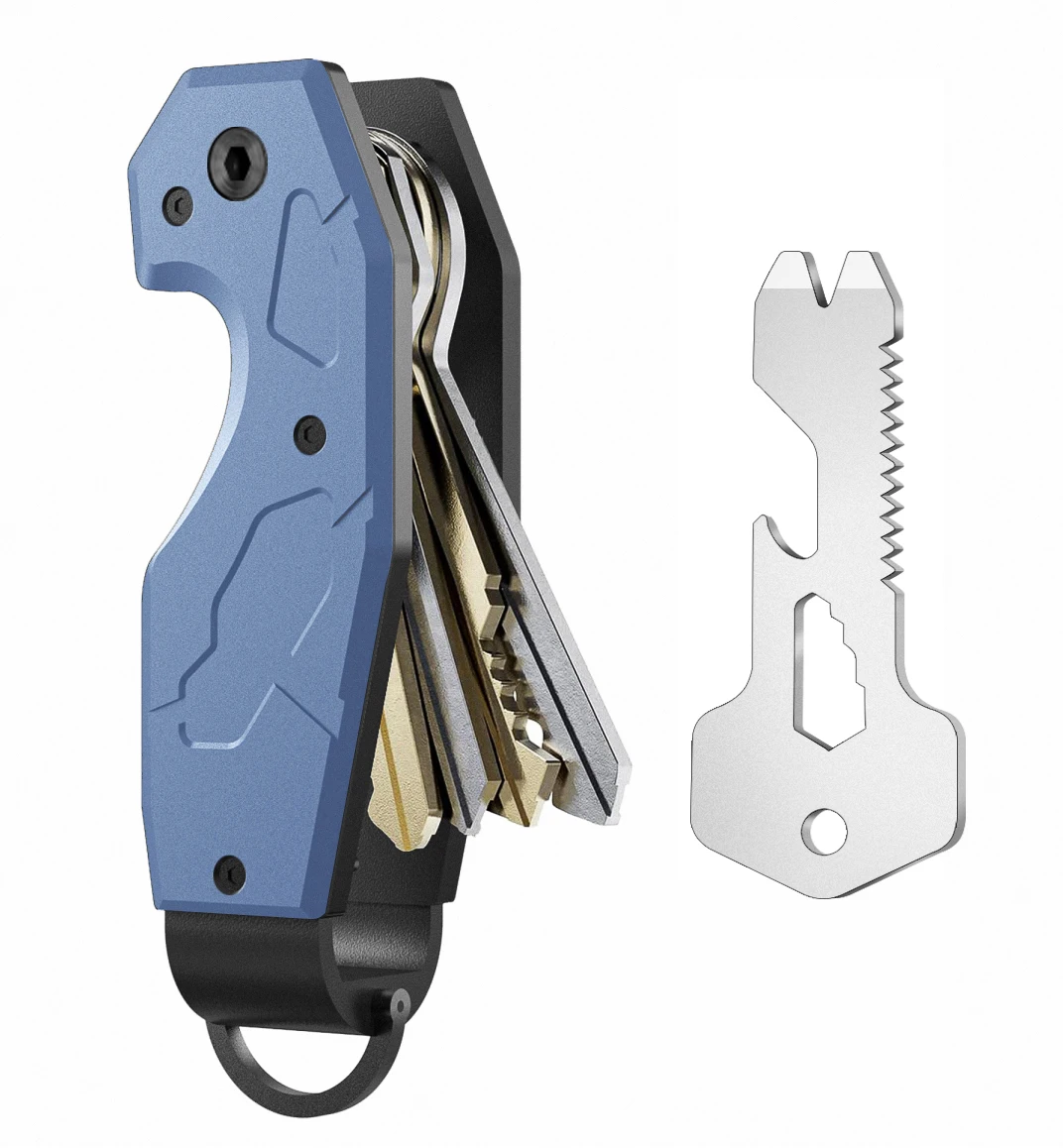 Compact Minimalist Metal Key Chain Holder for Men Secure Hanging Closure for smart Key Organizer for Keychain Management